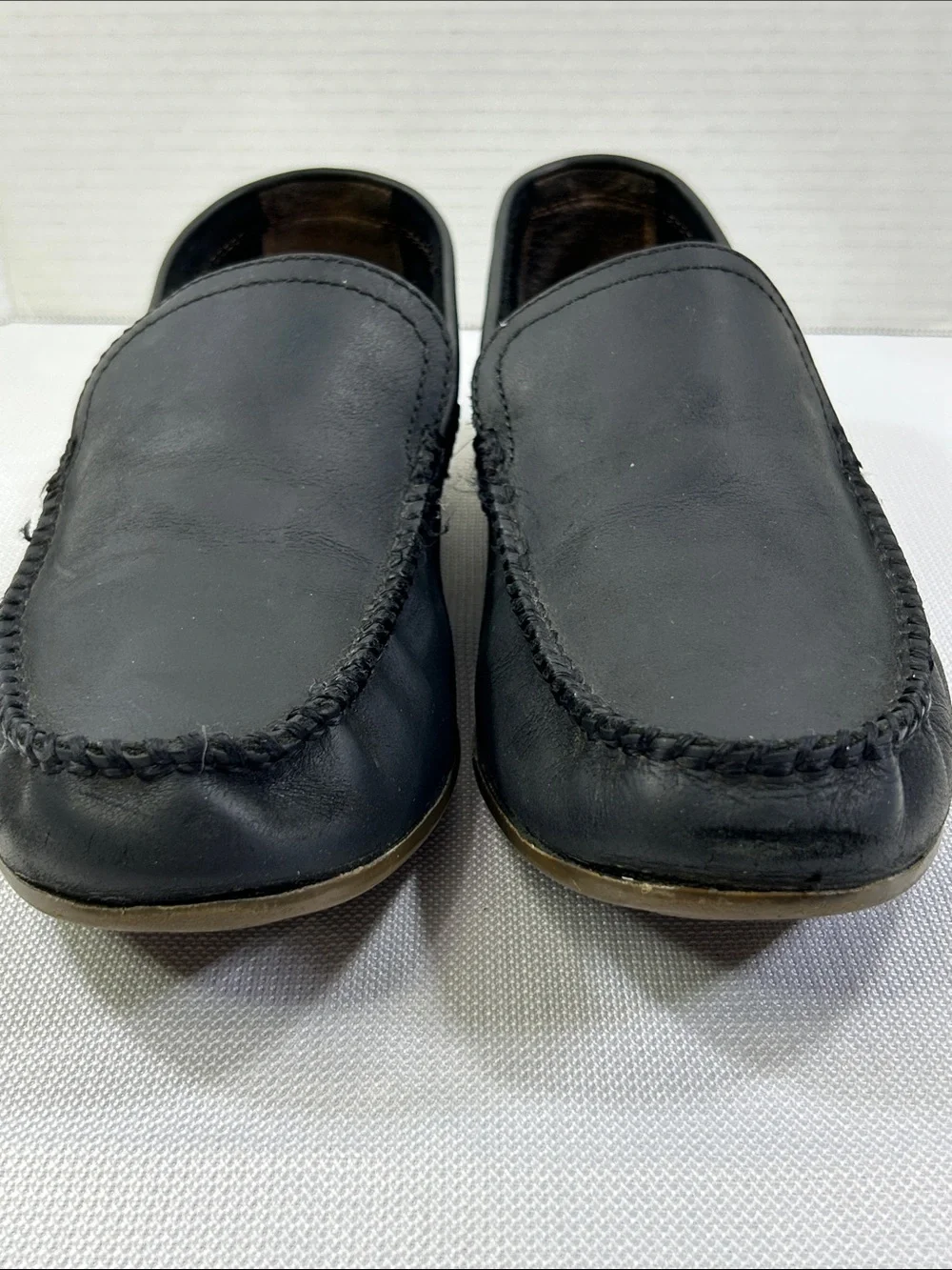 Frye Men’s Black Leather Driver Loafers Moc Toe Slip On Shoes Size 10